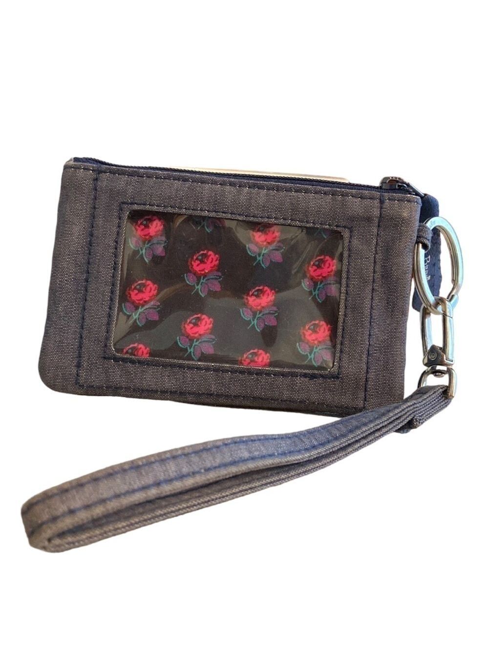 Vera Bradley ID Card Case & Wristlet Strap Denim Blue